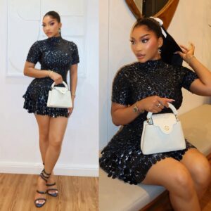 Squined shell bodysuit short